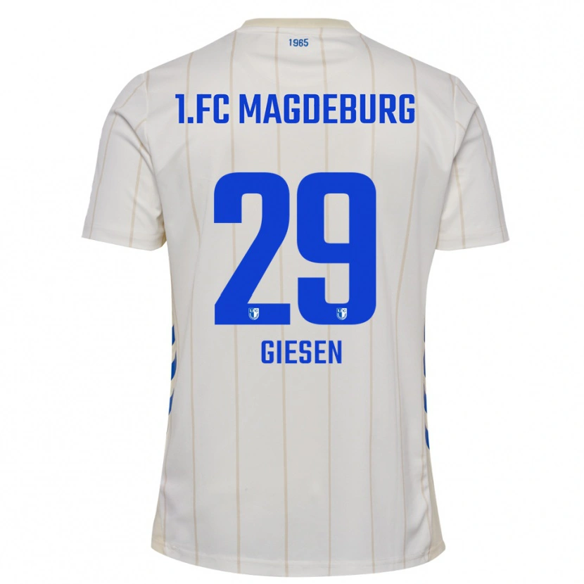 Danxen Mujer Camiseta Tim Giesen #29 Blanco Azul 2ª Equipación 2025/26 La Camisa México