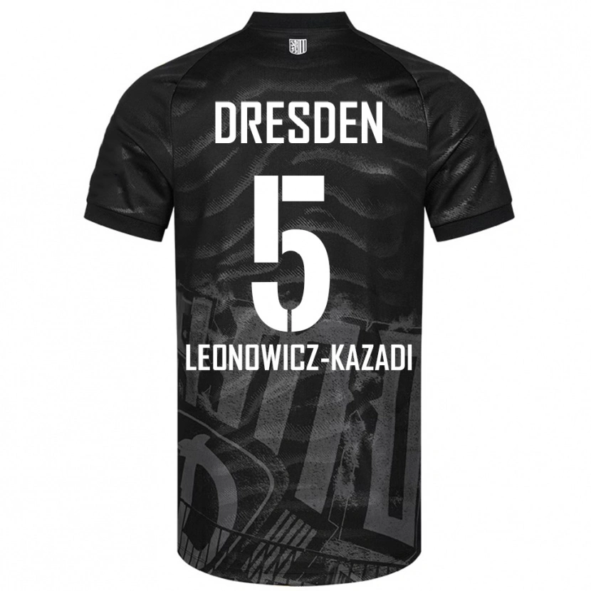 Danxen Mujer Camiseta Jonathan Leonowicz-Kazadi #5 Negro Gris 2ª Equipación 2025/26 La Camisa México