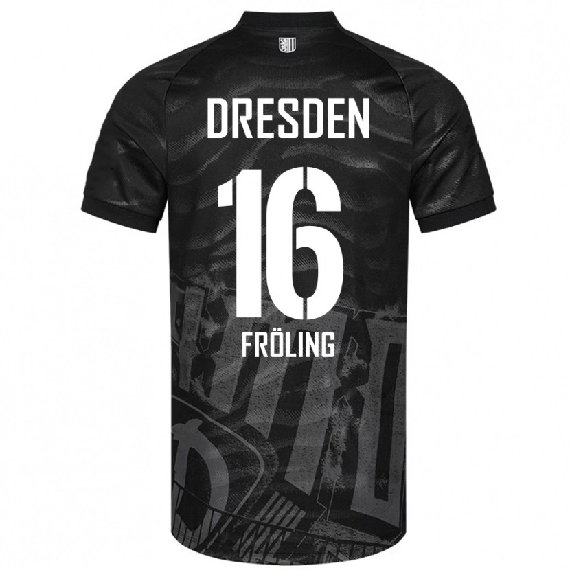 Danxen Mujer Camiseta Nils Fröling #16 Negro Gris 2ª Equipación 2025/26 La Camisa México