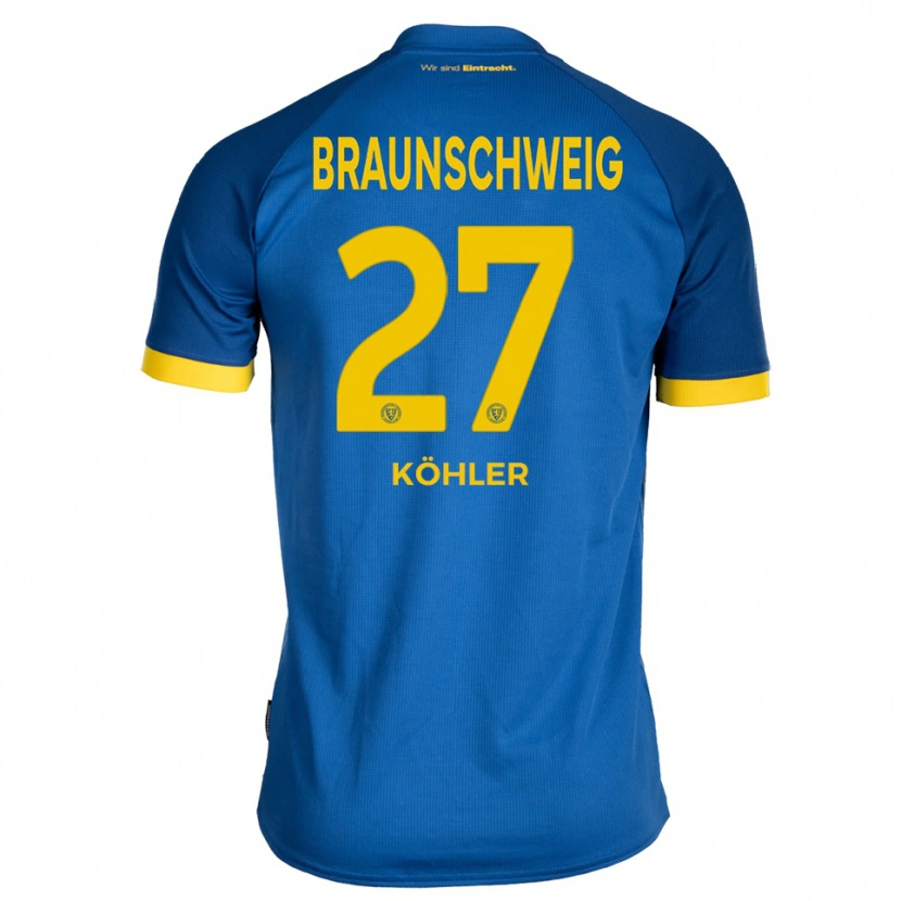 Danxen Mujer Camiseta Sven Köhler #27 Azul Real Amarillo 2ª Equipación 2025/26 La Camisa México