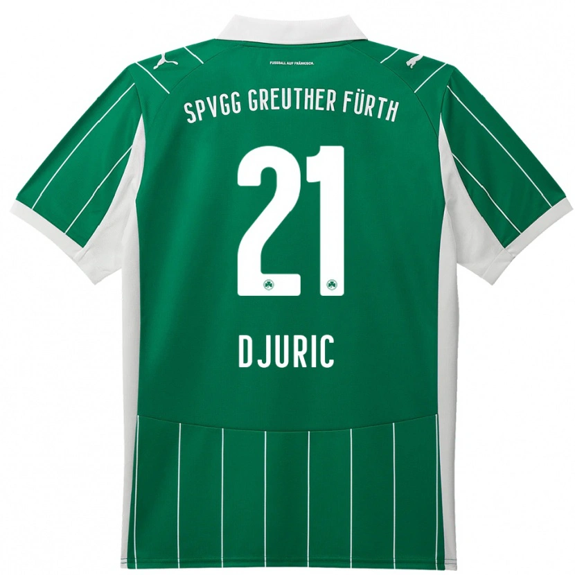 Danxen Mujer Camiseta Andrej Djuric #21 Verde Blanco 2ª Equipación 2025/26 La Camisa México