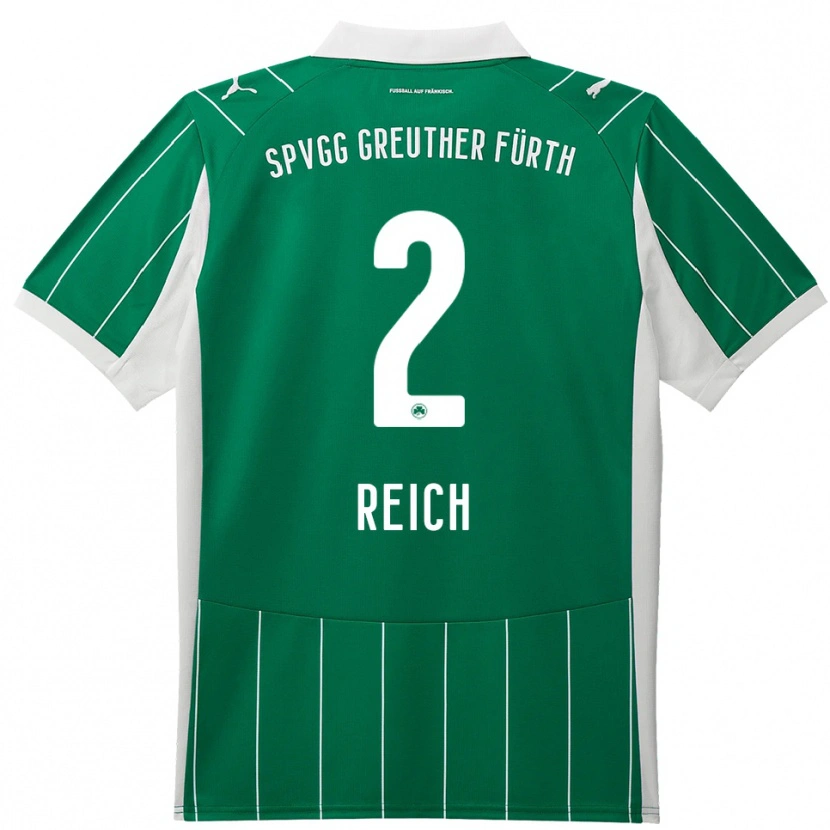 Danxen Mujer Camiseta Lukas Reich #2 Verde Blanco 2ª Equipación 2025/26 La Camisa México