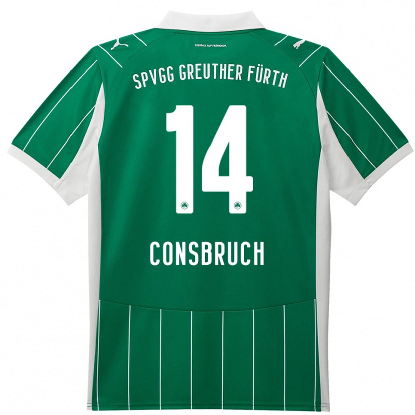 Danxen Mujer Camiseta Jomaine Consbruch #14 Verde Blanco 2ª Equipación 2025/26 La Camisa México