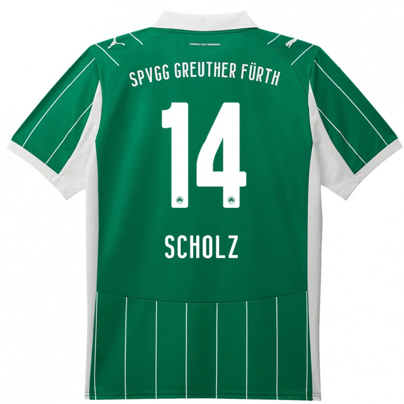 Danxen Mujer Camiseta Yannick Scholz #14 Verde Blanco 2ª Equipación 2025/26 La Camisa México