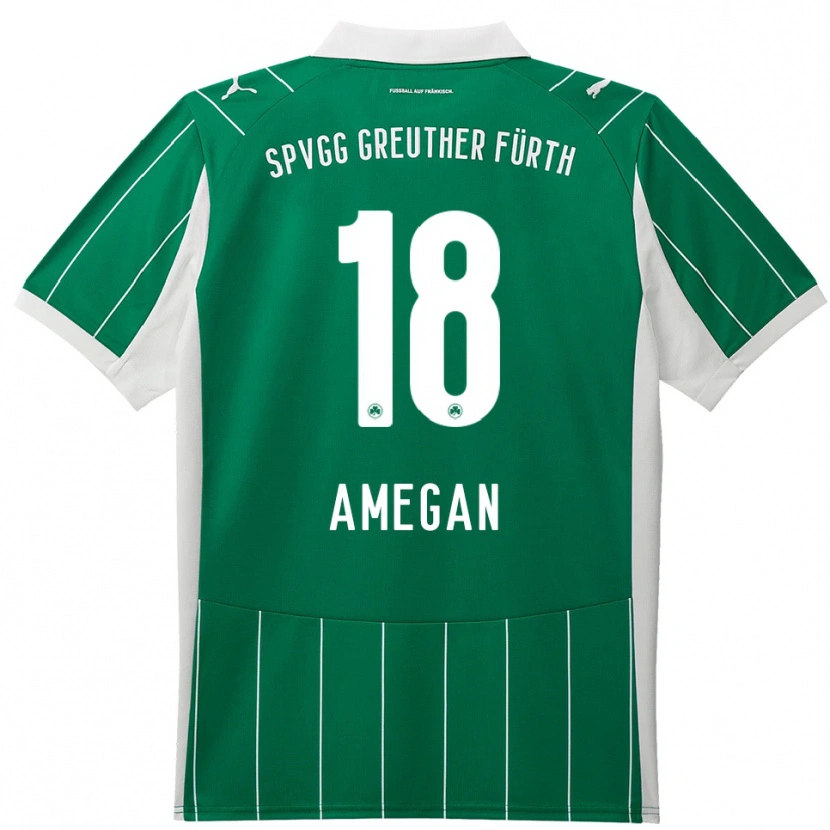 Danxen Mujer Camiseta Dodji Amegan #18 Verde Blanco 2ª Equipación 2025/26 La Camisa México