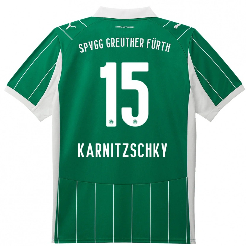 Danxen Mujer Camiseta Nick Karnitzschky #15 Verde Blanco 2ª Equipación 2025/26 La Camisa México