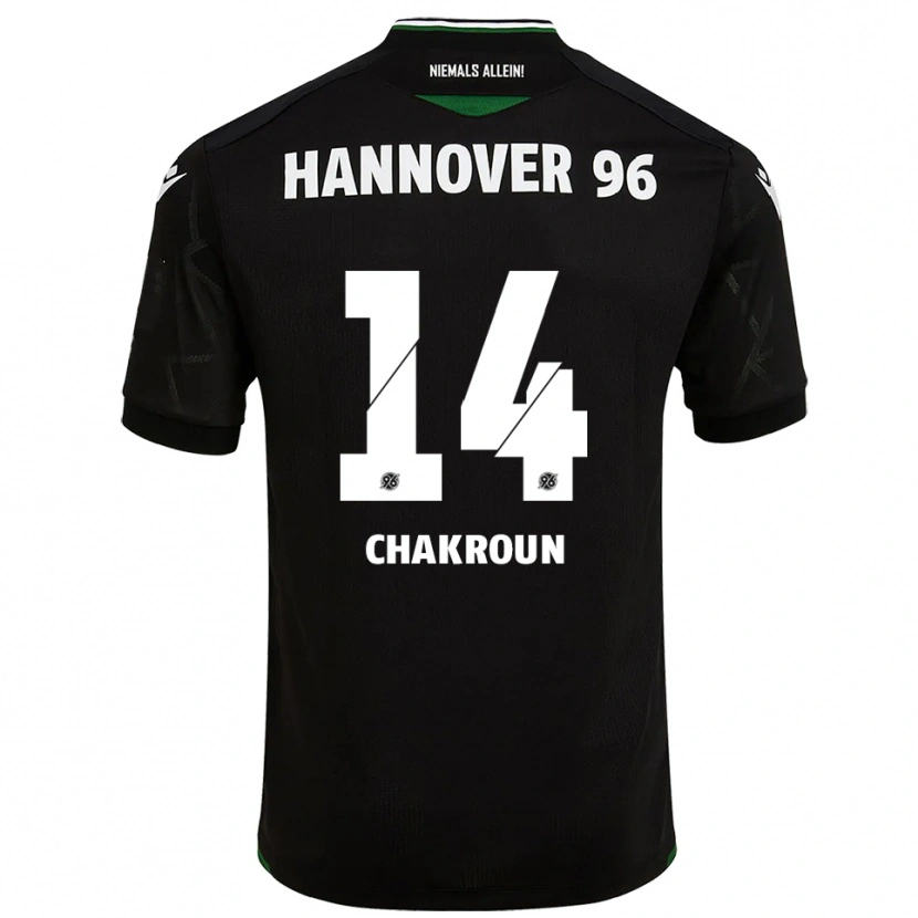 Danxen Mujer Camiseta Husseyn Chakroun #14 Negro Verde 2ª Equipación 2025/26 La Camisa México