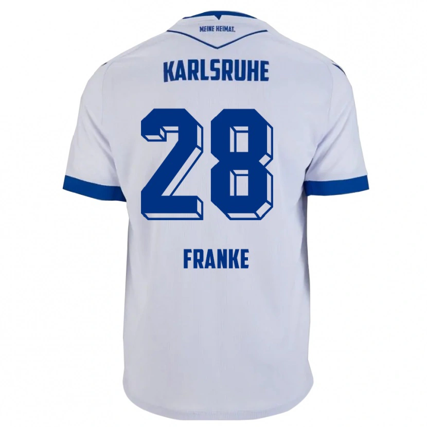 Danxen Mujer Camiseta Marcel Franke #28 Blanco Azul 2ª Equipación 2025/26 La Camisa México