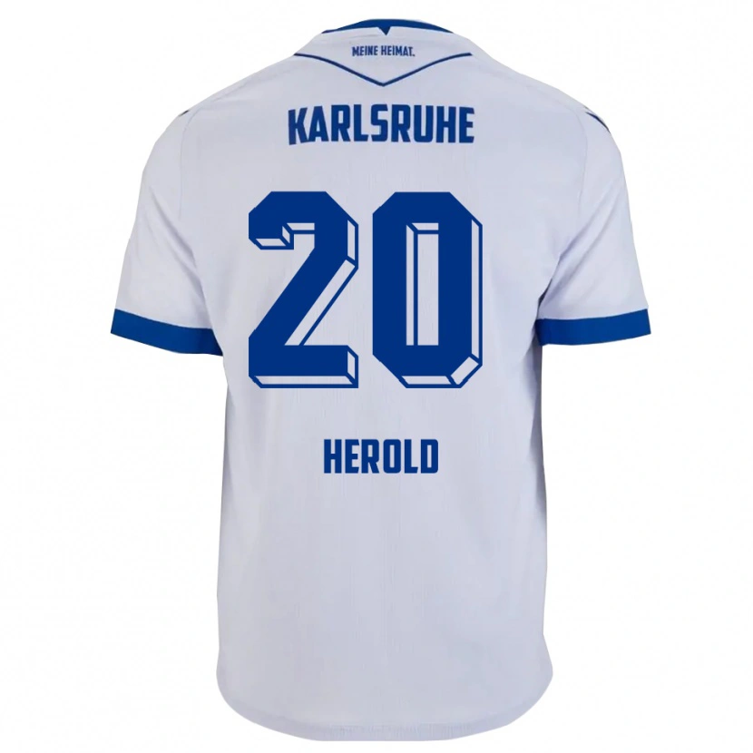 Danxen Mujer Camiseta David Herold #20 Blanco Azul 2ª Equipación 2025/26 La Camisa México