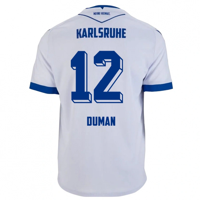 Danxen Mujer Camiseta Bugra Duman #12 Blanco Azul 2ª Equipación 2025/26 La Camisa México