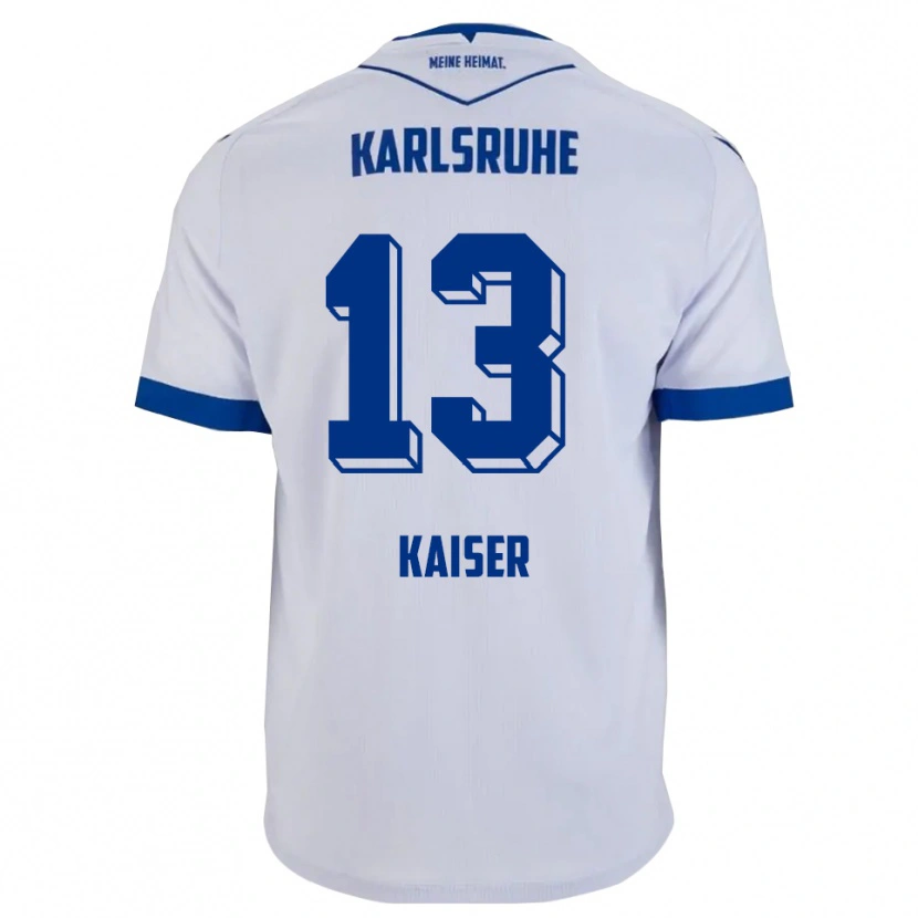 Danxen Mujer Camiseta Marc Kaiser #13 Blanco Azul 2ª Equipación 2025/26 La Camisa México
