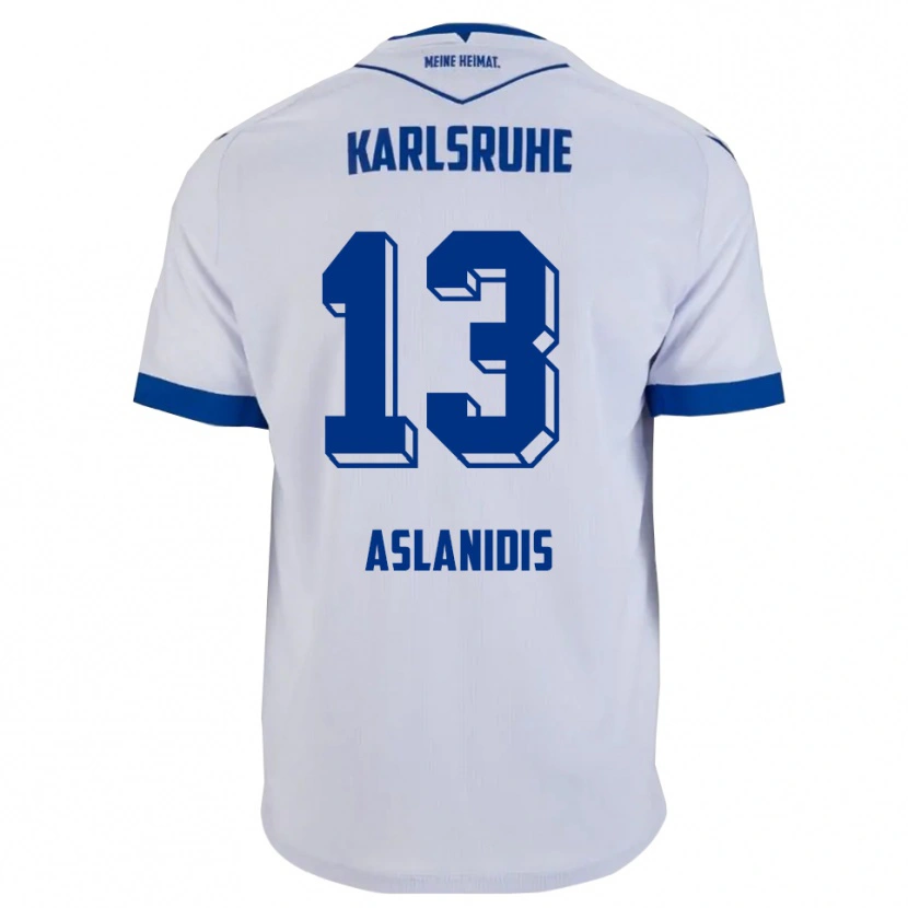 Danxen Mujer Camiseta Ioannis Aslanidis #13 Blanco Azul 2ª Equipación 2025/26 La Camisa México