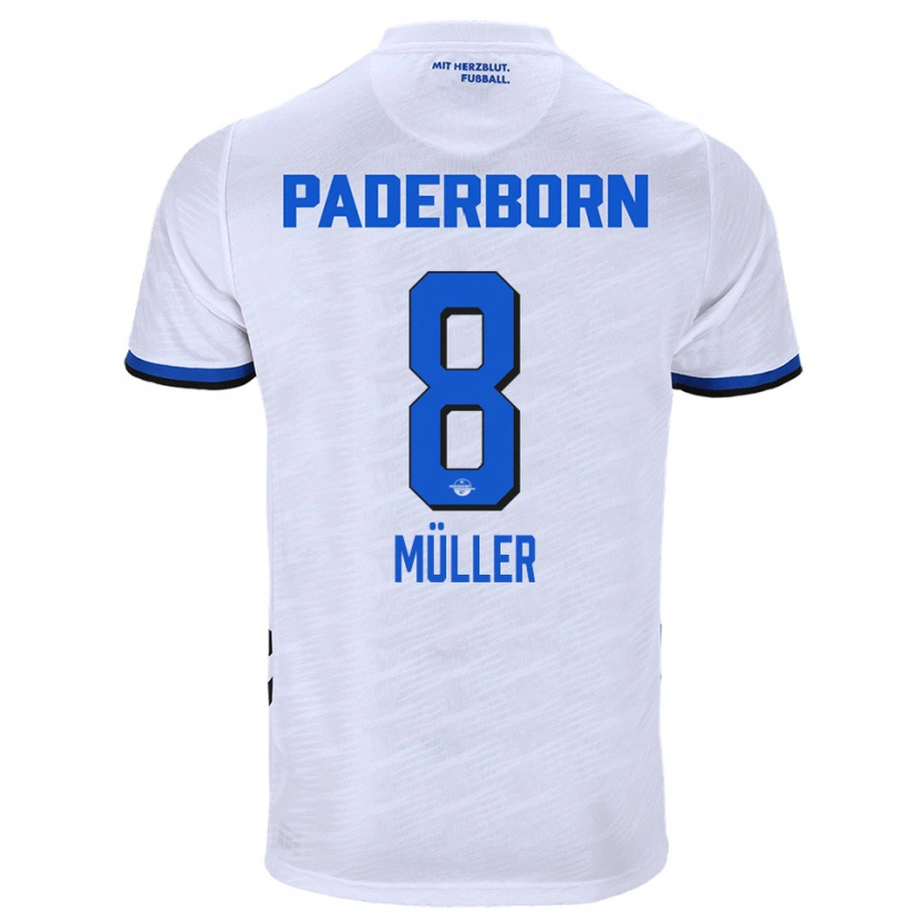 Danxen Mujer Camiseta Carlos Müller #8 Blanco Azul 2ª Equipación 2025/26 La Camisa México