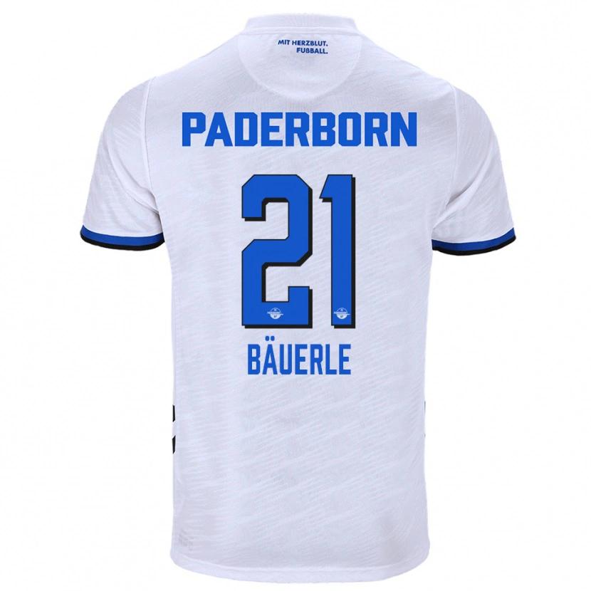Danxen Mujer Camiseta Anton Bäuerle #21 Blanco Azul 2ª Equipación 2025/26 La Camisa México