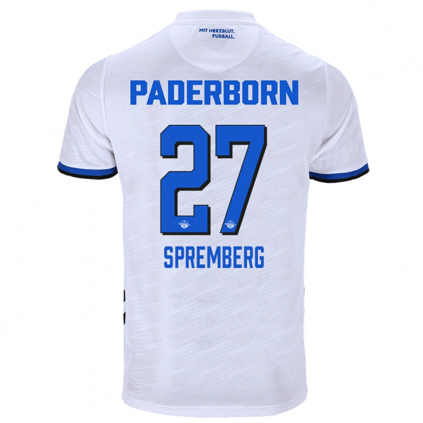 Danxen Mujer Camiseta Lenn Spremberg #27 Blanco Azul 2ª Equipación 2025/26 La Camisa México