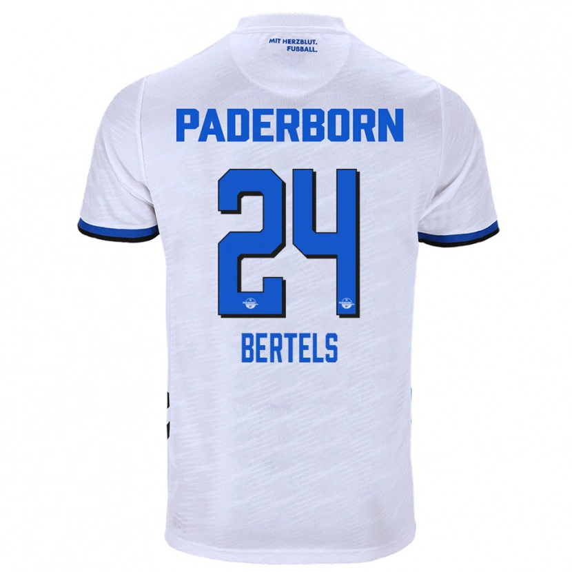 Danxen Mujer Camiseta Felix Bertels #24 Blanco Azul 2ª Equipación 2025/26 La Camisa México