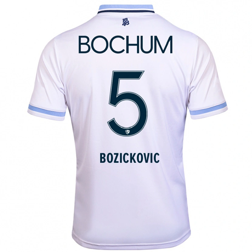 Danxen Mujer Camiseta Niko Bozickovic #5 Blanco Azul Cielo 2ª Equipación 2025/26 La Camisa México