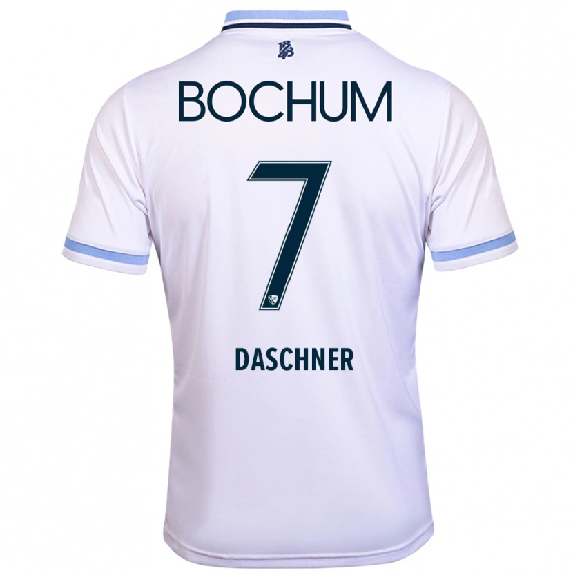Danxen Mujer Camiseta Lukas Daschner #7 Blanco Azul Cielo 2ª Equipación 2025/26 La Camisa México