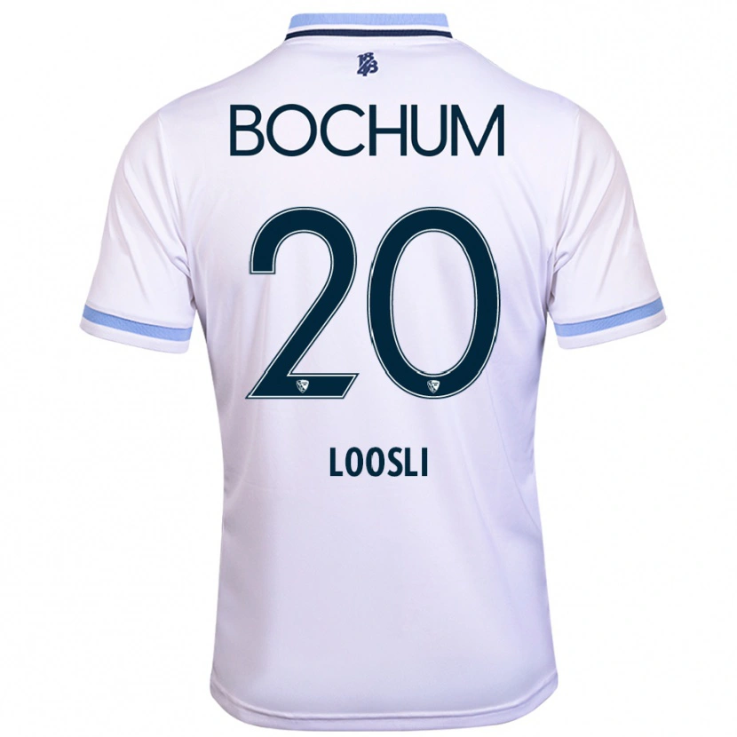 Danxen Mujer Camiseta Noah Loosli #20 Blanco Azul Cielo 2ª Equipación 2025/26 La Camisa México