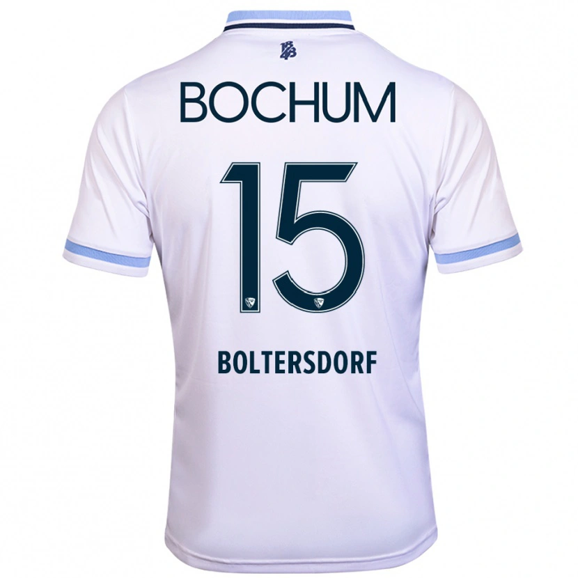 Danxen Mujer Camiseta Sebastian Boltersdorf #15 Blanco Azul Cielo 2ª Equipación 2025/26 La Camisa México