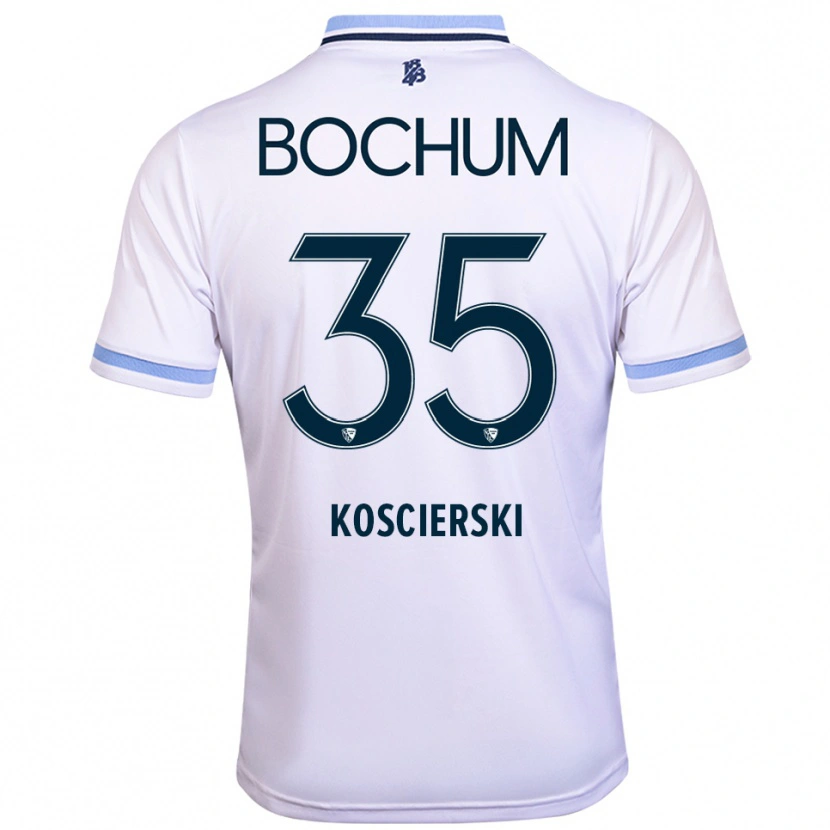Danxen Mujer Camiseta Kacper Koscierski #35 Blanco Azul Cielo 2ª Equipación 2025/26 La Camisa México