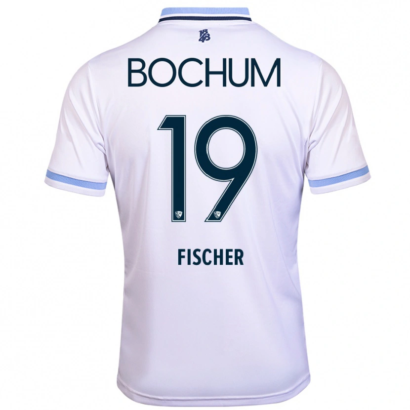 Danxen Mujer Camiseta Desmond Fischer #19 Blanco Azul Cielo 2ª Equipación 2025/26 La Camisa México