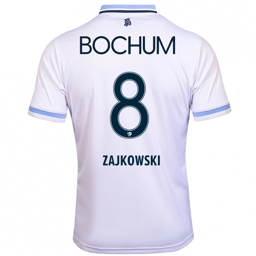 Danxen Mujer Camiseta Cedric Zajkowski #8 Blanco Azul Cielo 2ª Equipación 2025/26 La Camisa México