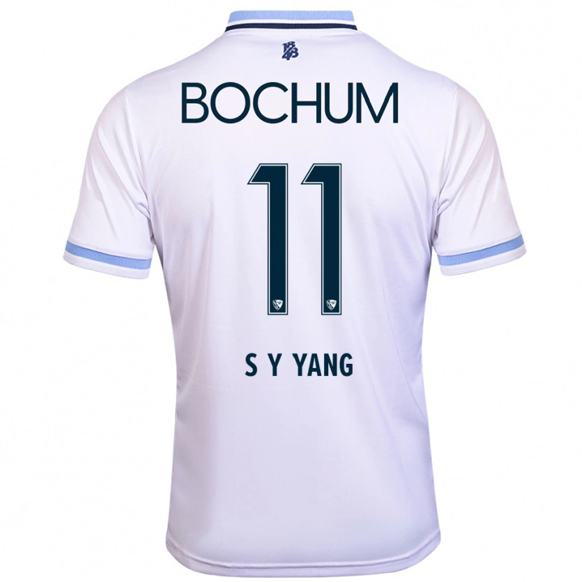 Danxen Mujer Camiseta Si-Yeong Yang #11 Blanco Azul Cielo 2ª Equipación 2025/26 La Camisa México