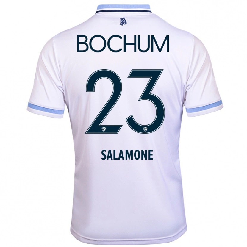 Danxen Mujer Camiseta Elia-Giona Salamone #23 Blanco Azul Cielo 2ª Equipación 2025/26 La Camisa México