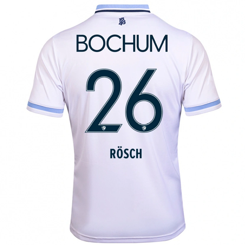 Danxen Mujer Camiseta Romario Rösch #26 Blanco Azul Cielo 2ª Equipación 2025/26 La Camisa México