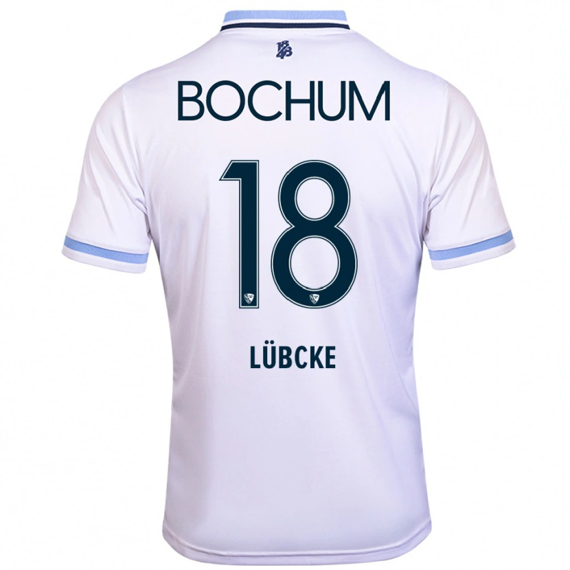 Danxen Mujer Camiseta Niklas Lübcke #18 Blanco Azul Cielo 2ª Equipación 2025/26 La Camisa México