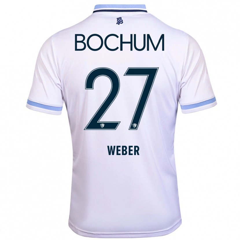 Danxen Mujer Camiseta Samuel Weber #27 Blanco Azul Cielo 2ª Equipación 2025/26 La Camisa México