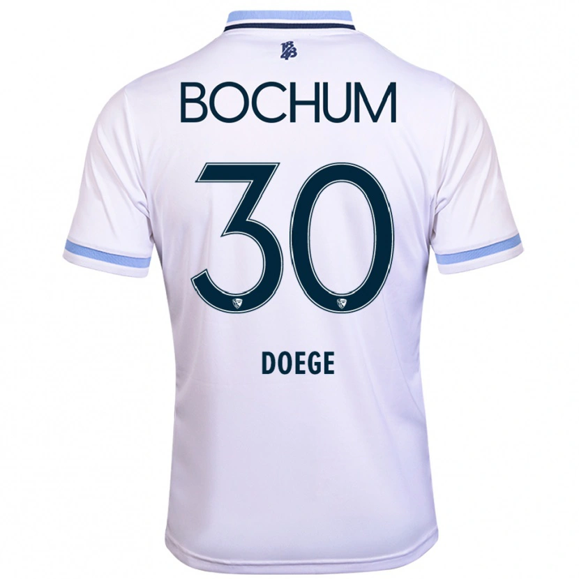 Danxen Mujer Camiseta Leonie Doege #30 Blanco Azul Cielo 2ª Equipación 2025/26 La Camisa México