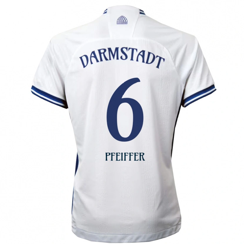 Danxen Mujer Camiseta Patric Pfeiffer #6 Blanco Azul 2ª Equipación 2025/26 La Camisa México
