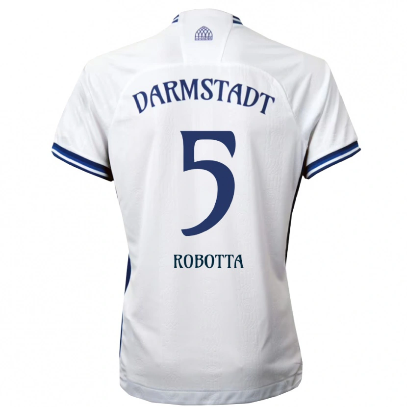 Danxen Mujer Camiseta Maurizio Robotta #5 Blanco Azul 2ª Equipación 2025/26 La Camisa México