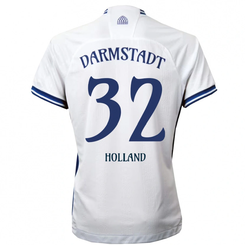 Danxen Mujer Camiseta Fabian Holland #32 Blanco Azul 2ª Equipación 2025/26 La Camisa México