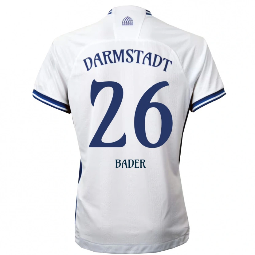 Danxen Mujer Camiseta Matthias Bader #26 Blanco Azul 2ª Equipación 2025/26 La Camisa México