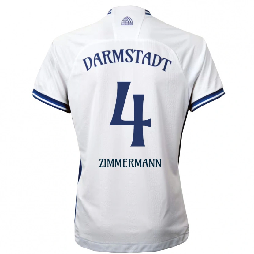 Danxen Mujer Camiseta Christoph Zimmermann #4 Blanco Azul 2ª Equipación 2025/26 La Camisa México