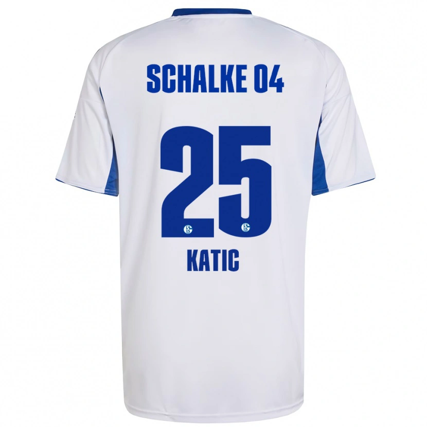 Danxen Mujer Camiseta Nikola Katic #25 Blanco Azul 2ª Equipación 2025/26 La Camisa México