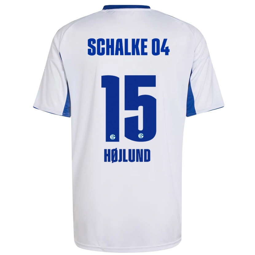 Danxen Mujer Camiseta Emil Højlund #15 Blanco Azul 2ª Equipación 2025/26 La Camisa México