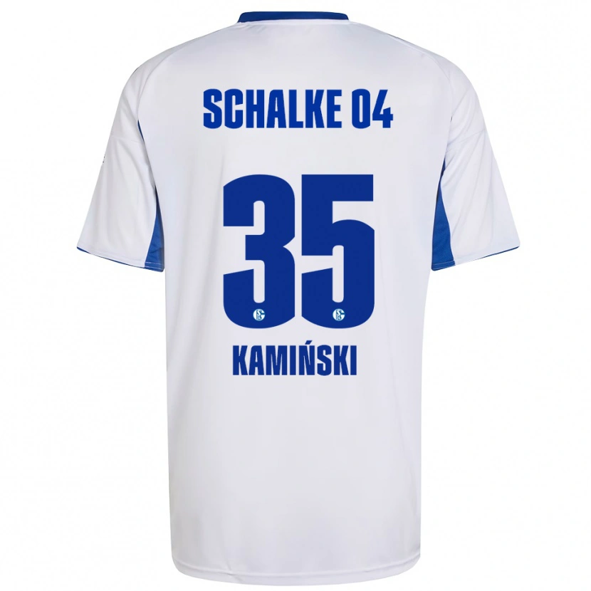 Danxen Mujer Camiseta Marcin Kaminski #35 Blanco Azul 2ª Equipación 2025/26 La Camisa México
