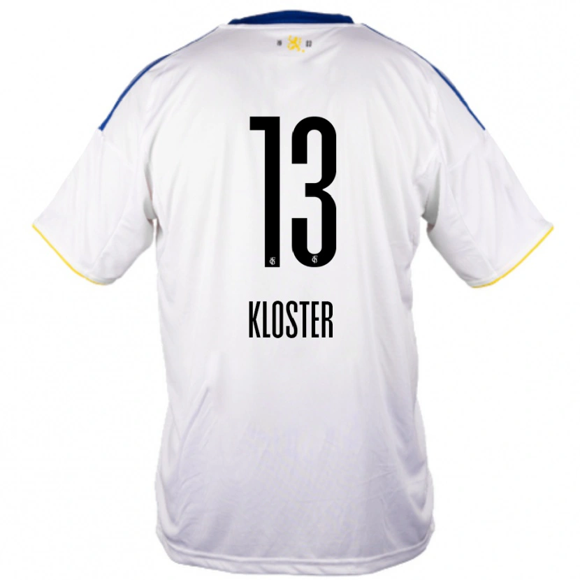 Danxen Mujer Camiseta Tim Kloster #13 Blanco Azul Amarillo 2ª Equipación 2025/26 La Camisa México