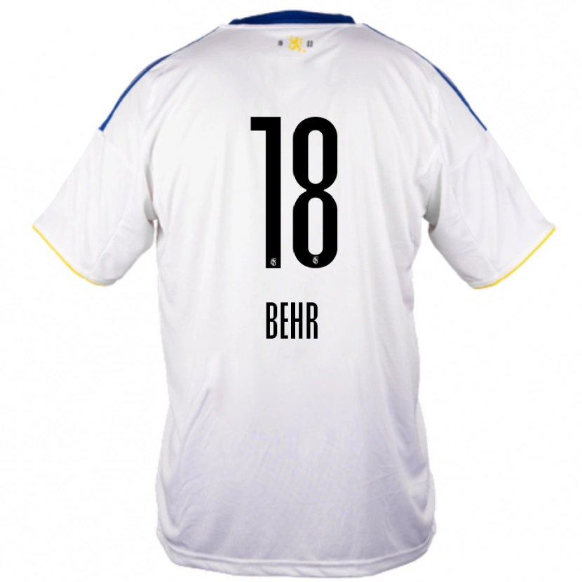 Danxen Mujer Camiseta Luca Behr #18 Blanco Azul Amarillo 2ª Equipación 2025/26 La Camisa México
