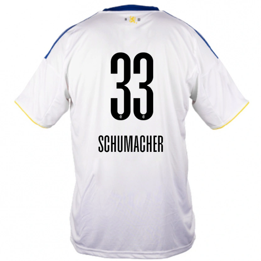 Danxen Mujer Camiseta Till Schumacher #33 Blanco Azul Amarillo 2ª Equipación 2025/26 La Camisa México