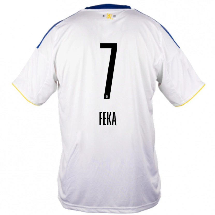 Danxen Mujer Camiseta Lukas Feka #7 Blanco Azul Amarillo 2ª Equipación 2025/26 La Camisa México