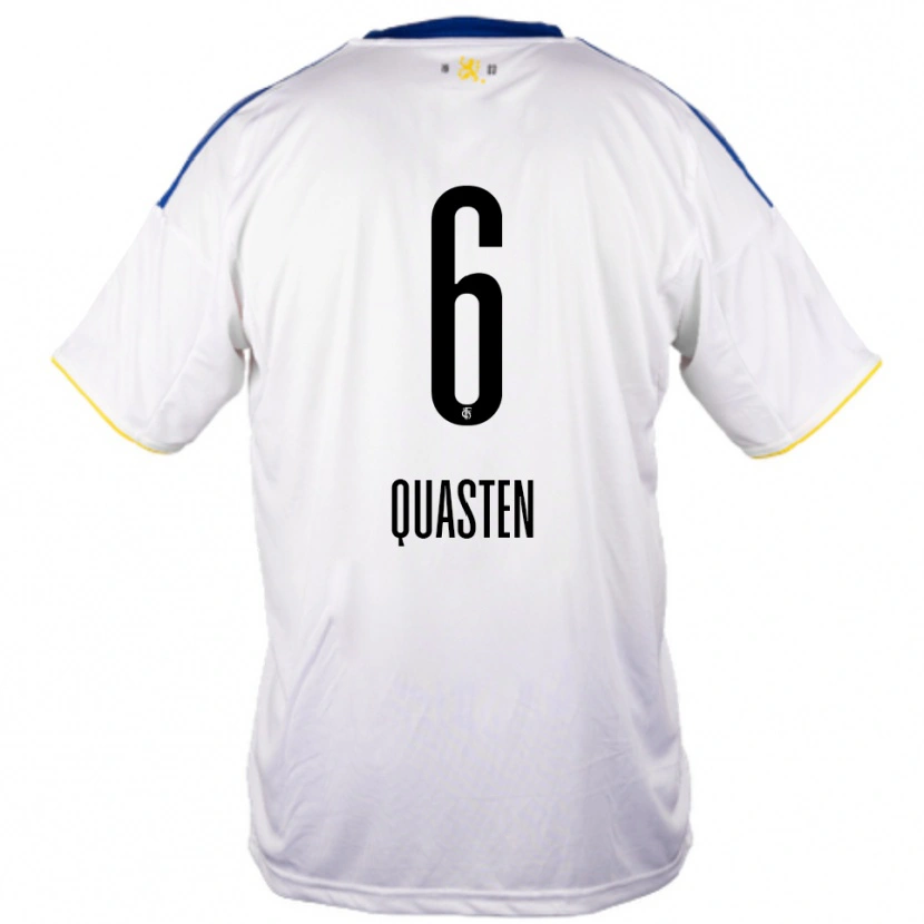 Danxen Mujer Camiseta Felix Quasten #6 Blanco Azul Amarillo 2ª Equipación 2025/26 La Camisa México