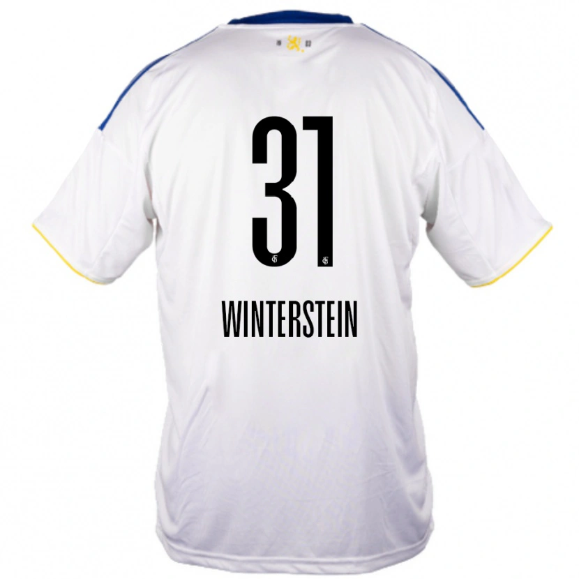 Danxen Mujer Camiseta Lea Winterstein #31 Blanco Azul Amarillo 2ª Equipación 2025/26 La Camisa México