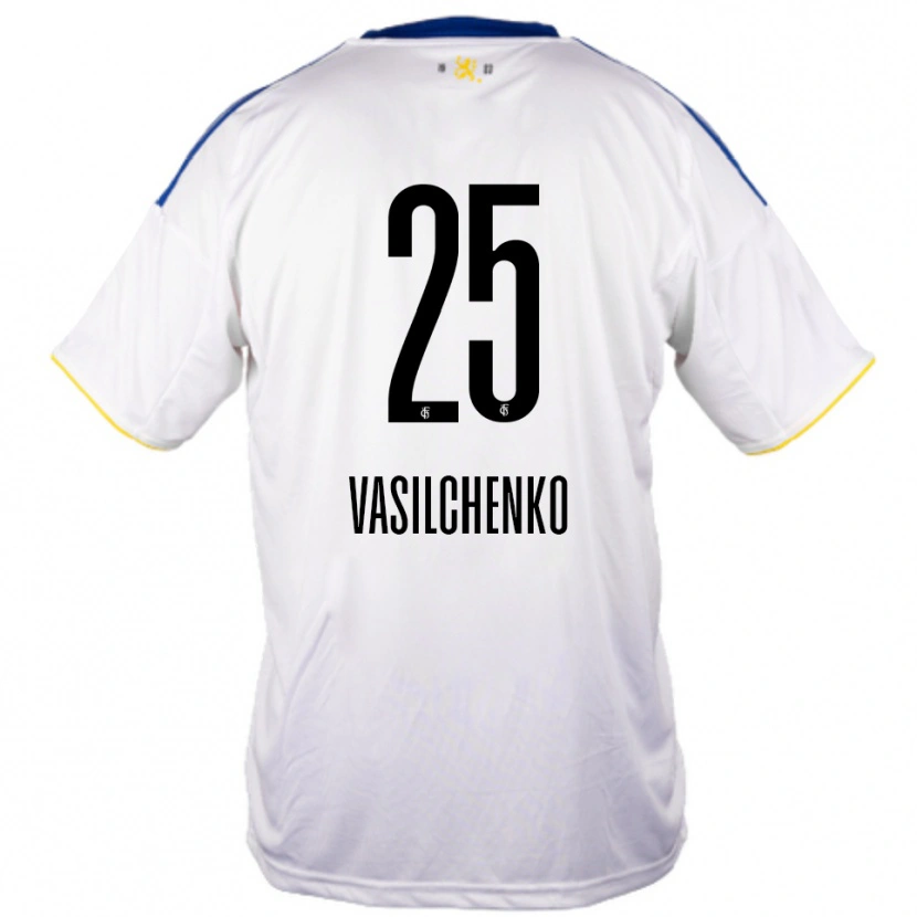 Danxen Mujer Camiseta Leonard Vasilchenko #25 Blanco Azul Amarillo 2ª Equipación 2025/26 La Camisa México