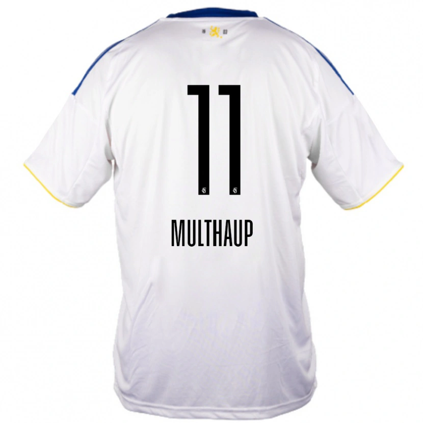 Danxen Mujer Camiseta Maurice Multhaup #11 Blanco Azul Amarillo 2ª Equipación 2025/26 La Camisa México