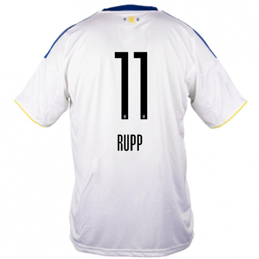 Danxen Mujer Camiseta Finn Rupp #11 Blanco Azul Amarillo 2ª Equipación 2025/26 La Camisa México